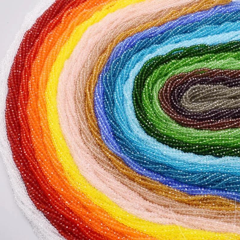 Collection of multicolored Yanqi faceted glass beads