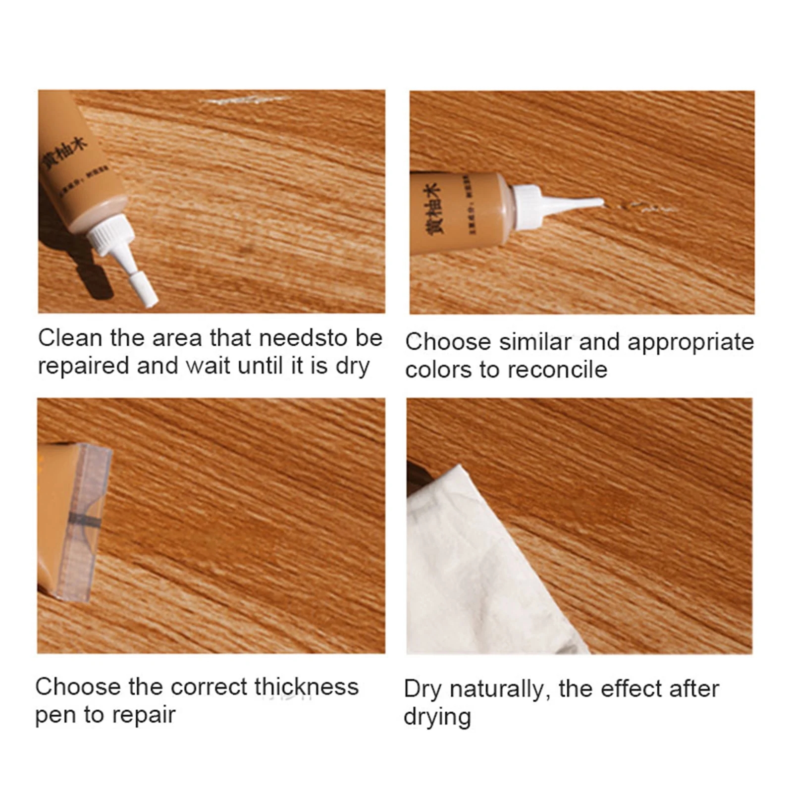 Repaired wooden surface after using the repair paste