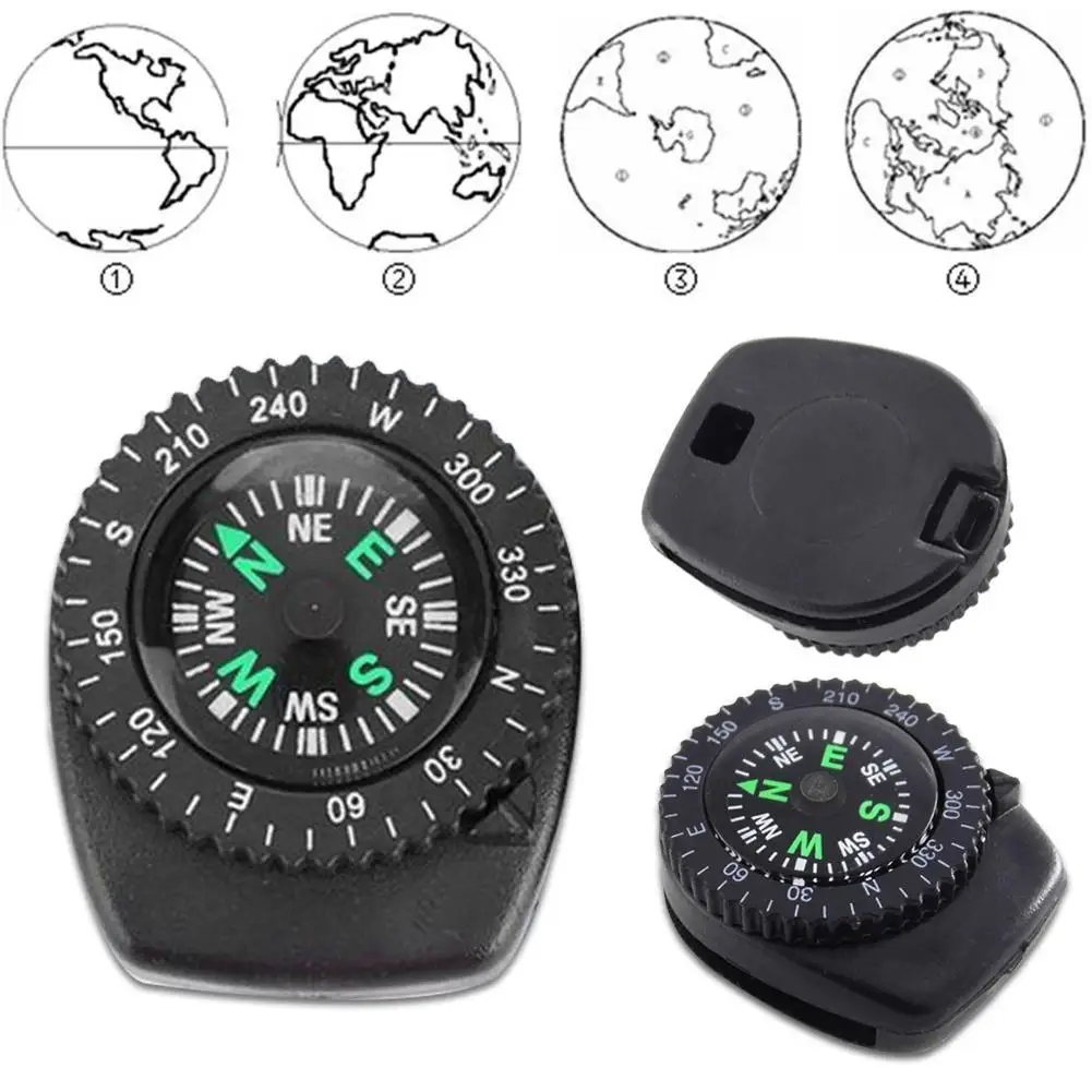 Portable compass with the ability to attach to clothing or hiking gear