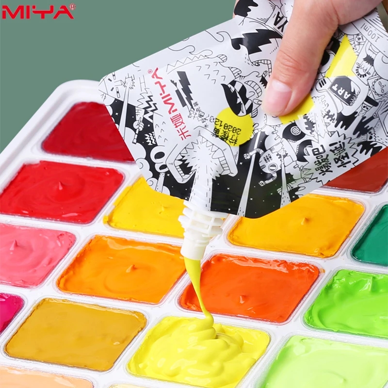 Farbenfrohe Palette der HIMI-Gouache mit verschiedenen Farben