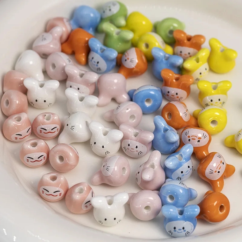 Set of ceramic beads for creativity with a bright design