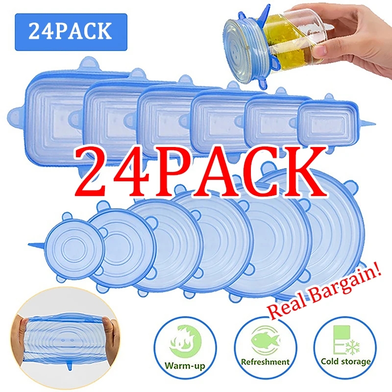 Couvercles en silicone de différentes tailles, parfaits pour divers contenants