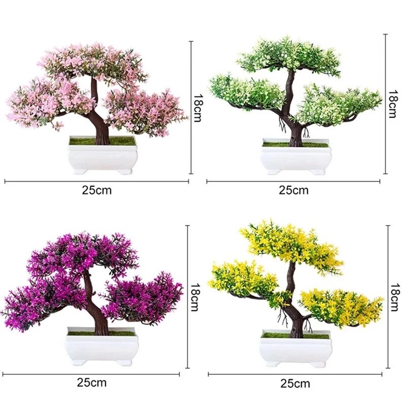 Close-up dos frutos artificiais realistas nos ramos da árvore bonsai em miniatura