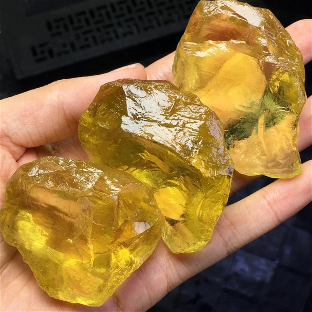 Natural yellow citrine stone in raw form