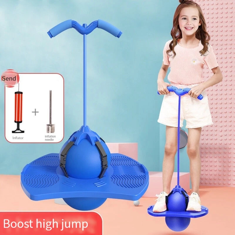 Close-up of the sturdy plastic construction of the jumping trampoline