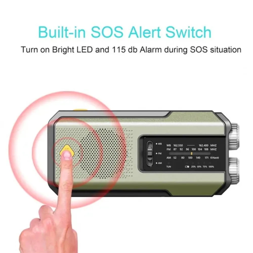 Radio with hand crank for charging, perfect for emergency conditions