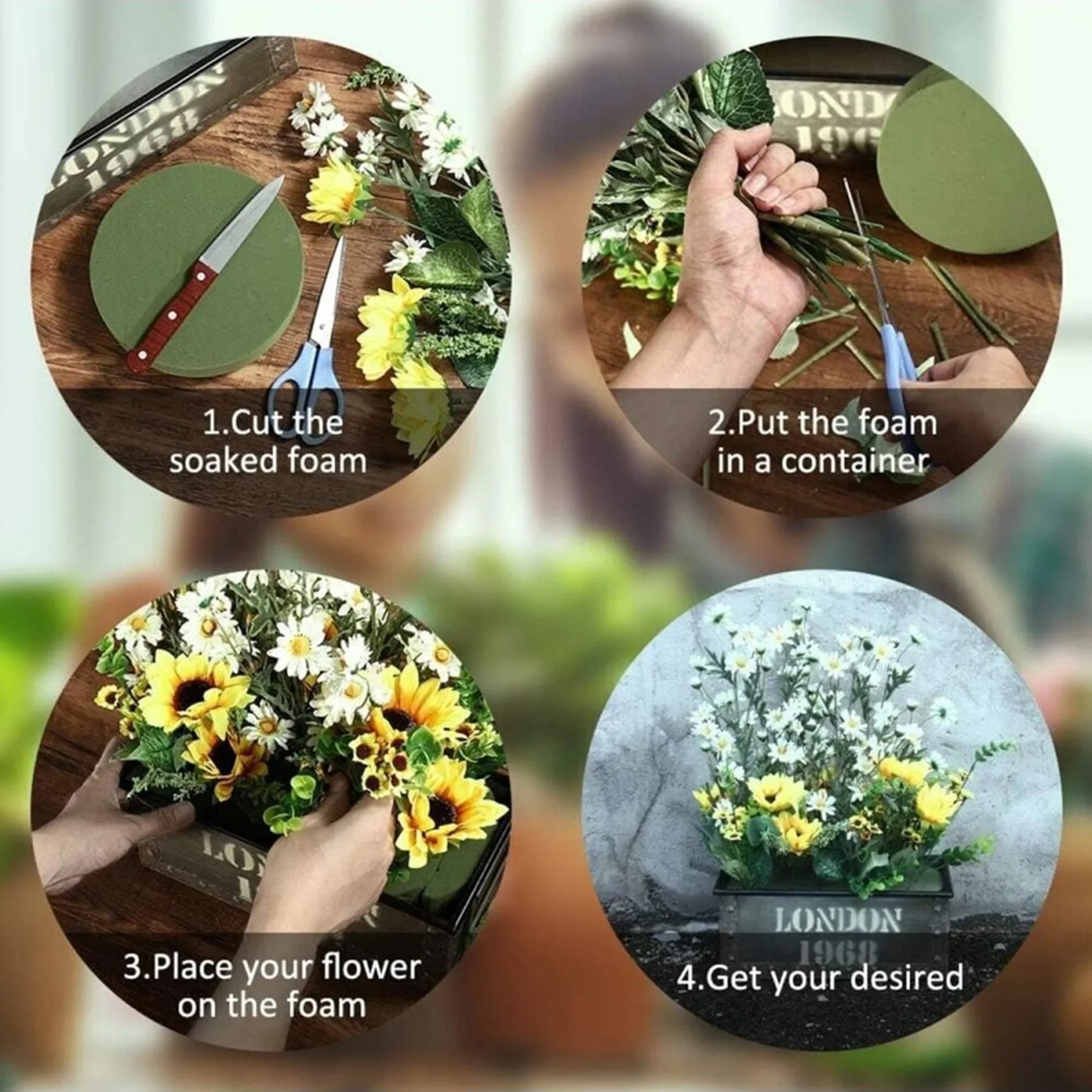 Set of 10 round floral foams for bouquet arrangements