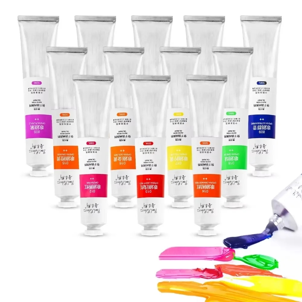 Colorful tubes of neon oil paints by Paul Rubens