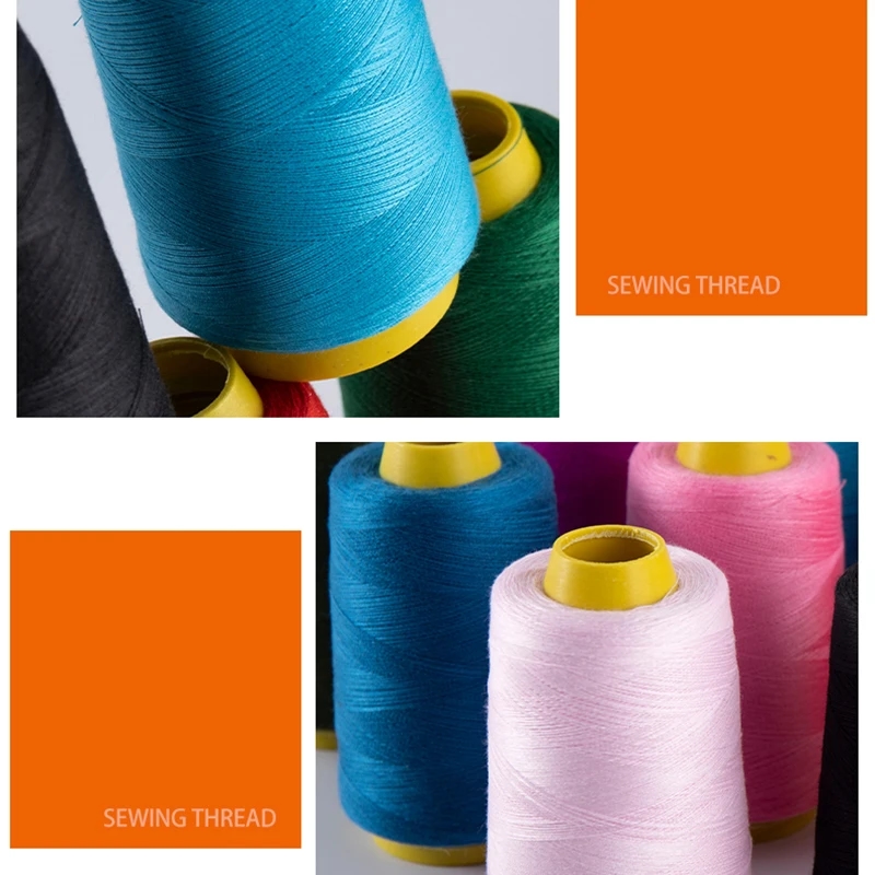 Spool of yellow polyester sewing thread