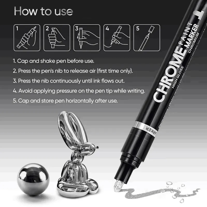 Chrome markers in a person's hand, ready for creative work