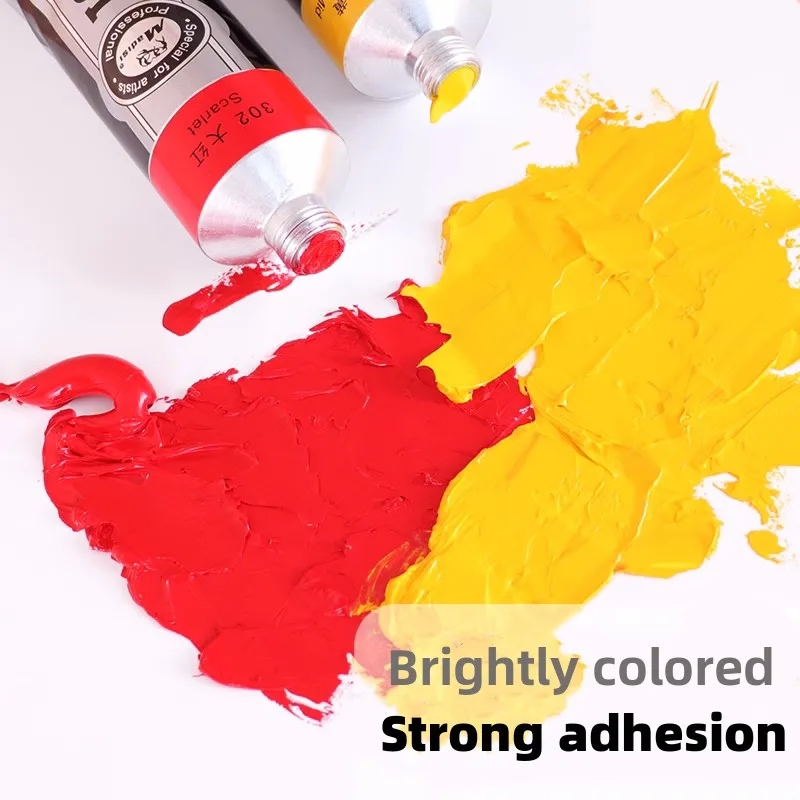 Rich shades of oil paints in tubes