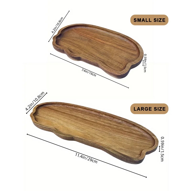 Compact wooden plate for serving hot drinks