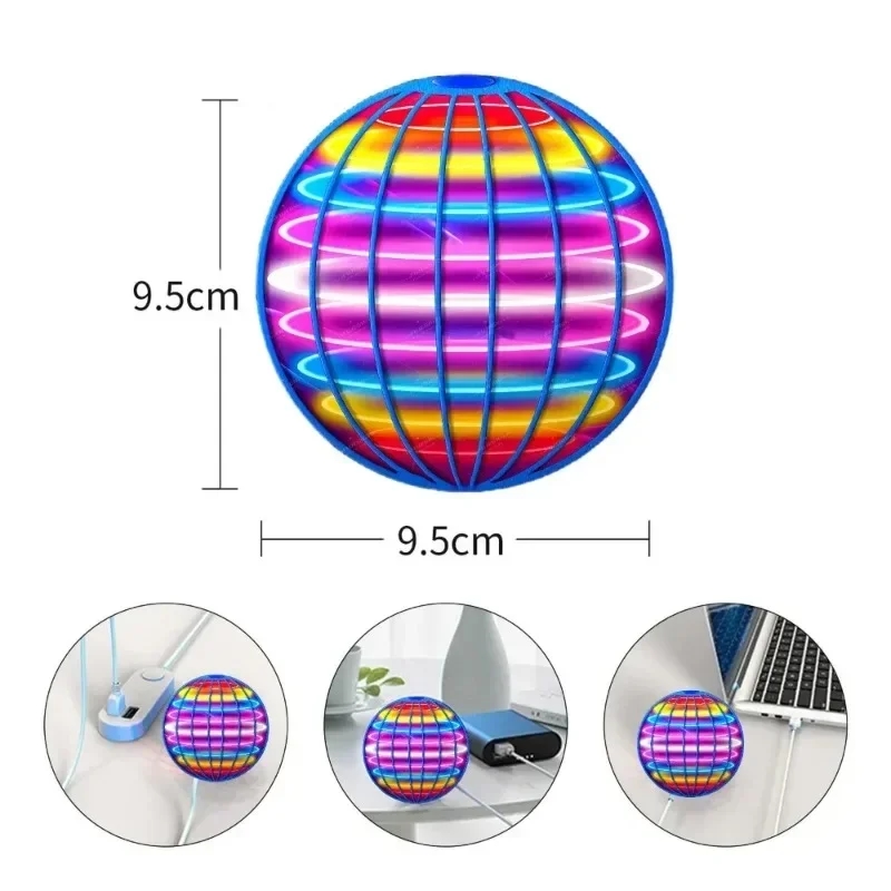 Remote control used to launch and control the flying ball