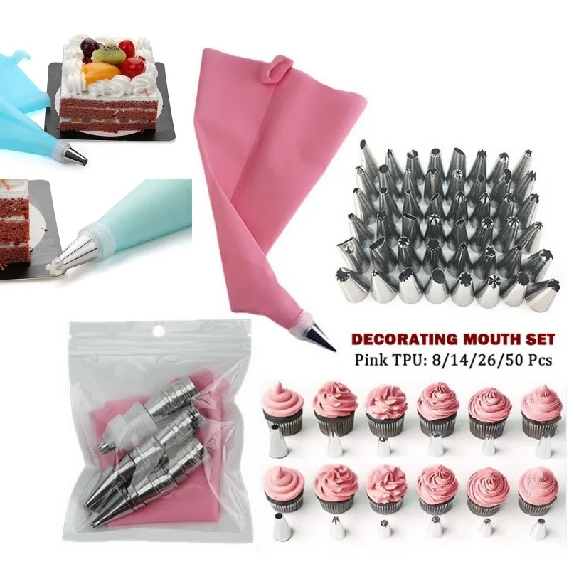 Quality pastry bag with various nozzles for cake decoration