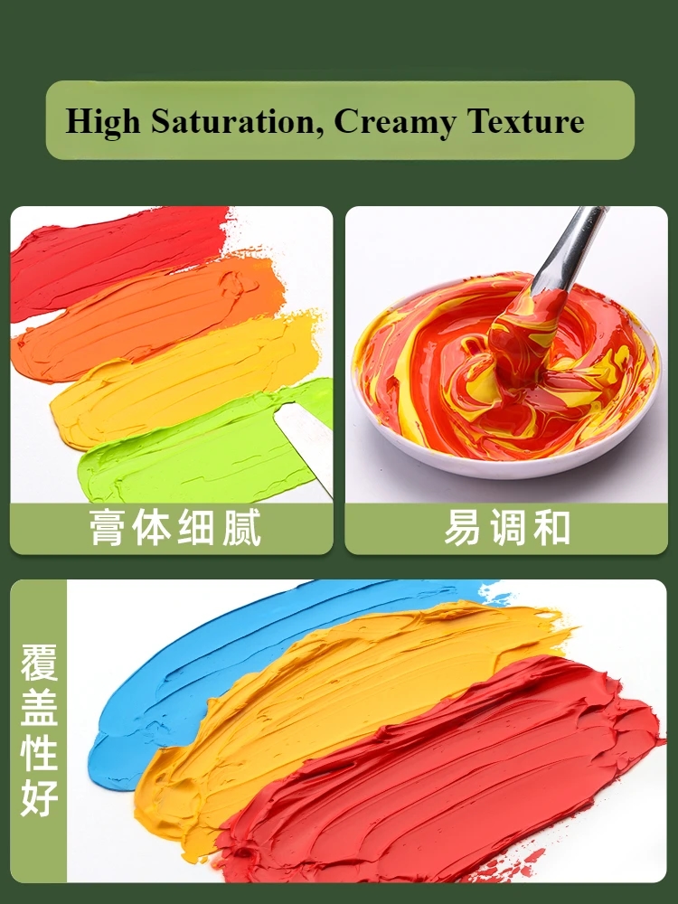 Variedad de colores de pinturas al óleo para materializar ideas