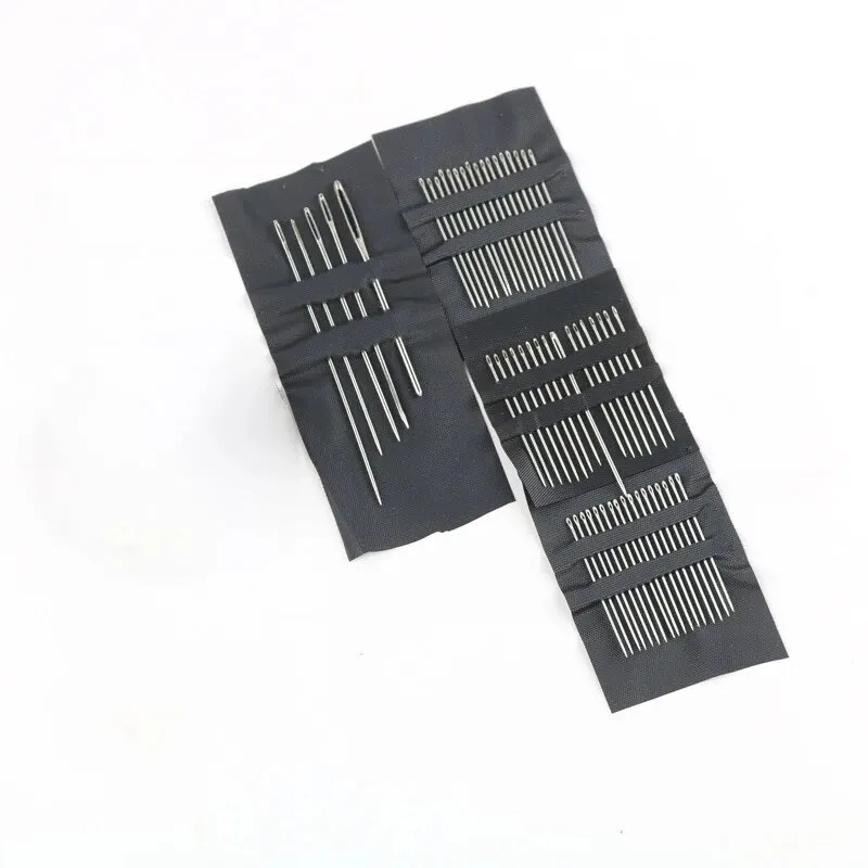 Stylish set of 55 large-eyed hand sewing needles of different sizes made of stainless steel