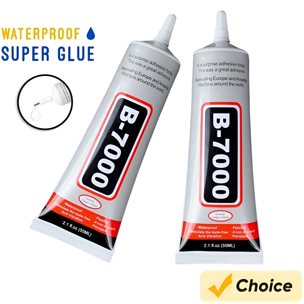 Several B-7000 adhesive tubes of different volumes