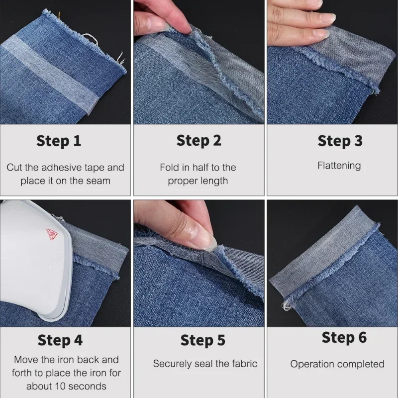 Gros plan d'un ruban adhésif blanc pour ajuster les vêtements