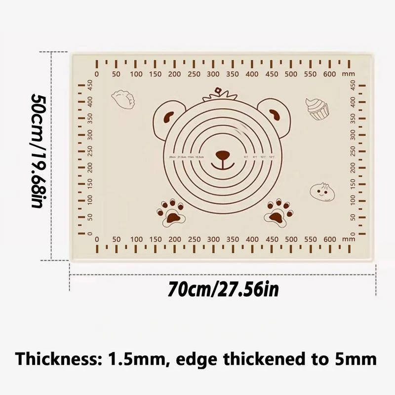 Silicone mat in the kitchen with baking ingredients