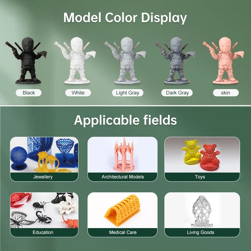 3D printer in the process of printing a part using SUNLU photopolymer resin