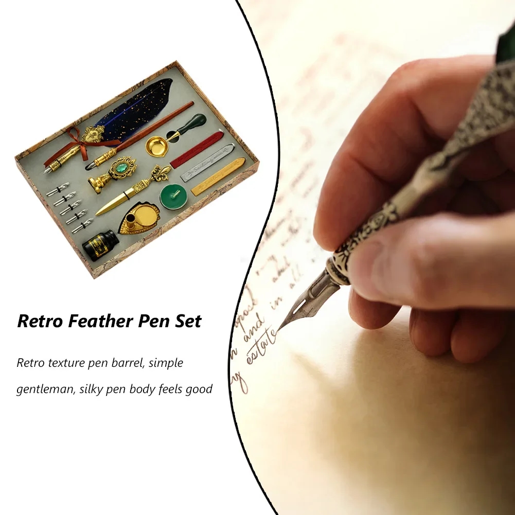 Set with stamps and nibs for creating unique notes and artistic works