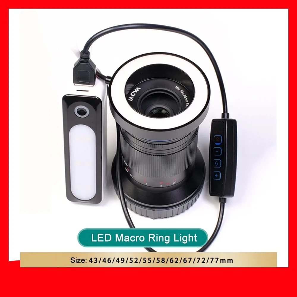 The flash is installed on the camera for macro photography