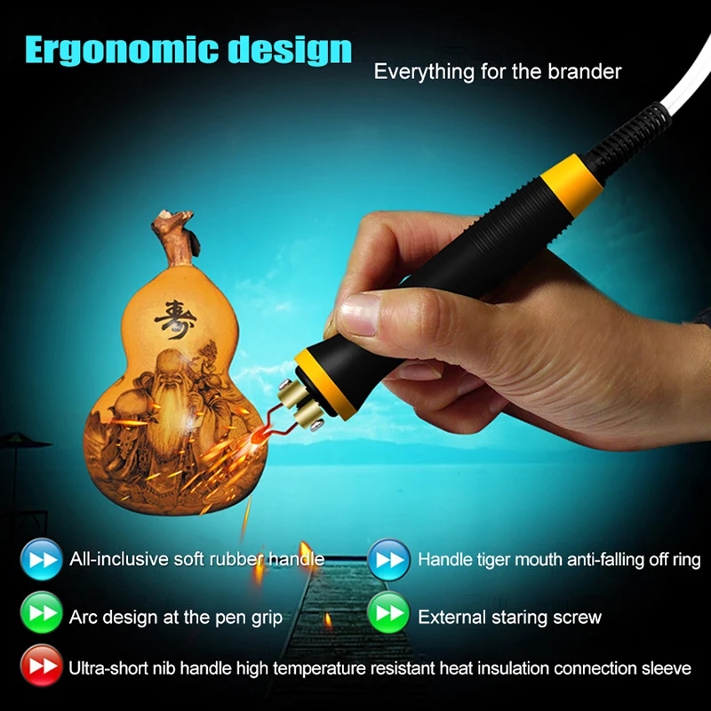 HUXUAN soldering pen in use for pyrography