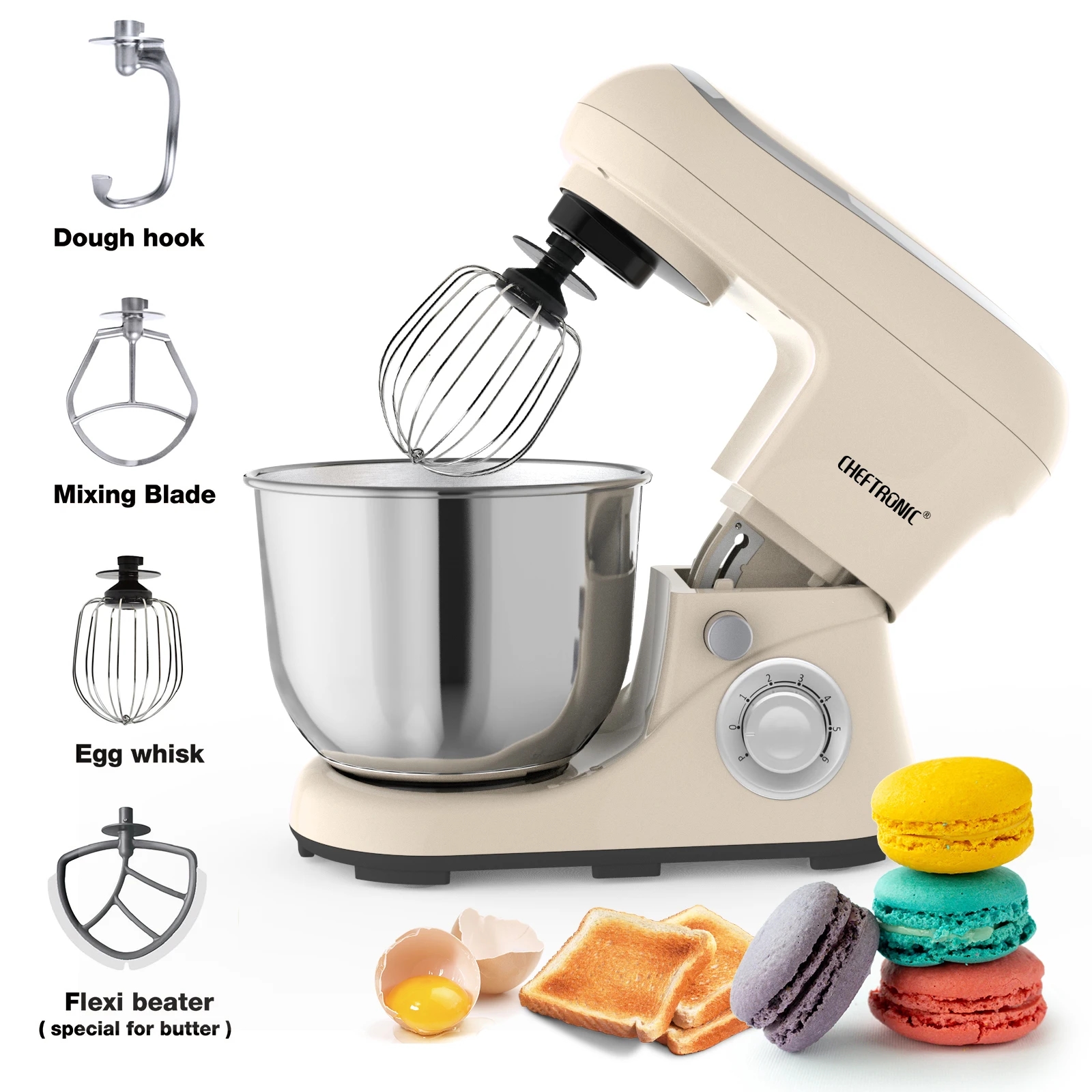 Cheftronic mixer with tilt-head, front view