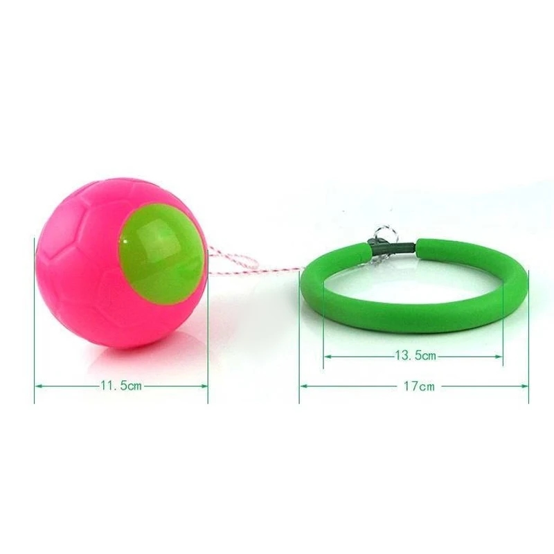 A bright play ball with a springy platform for outdoor jumping