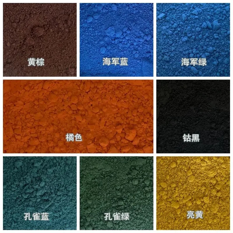 Saturated green ceramic pigment in a jar