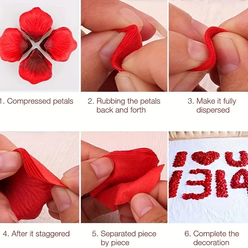 Red, white and pink artificial pink petals