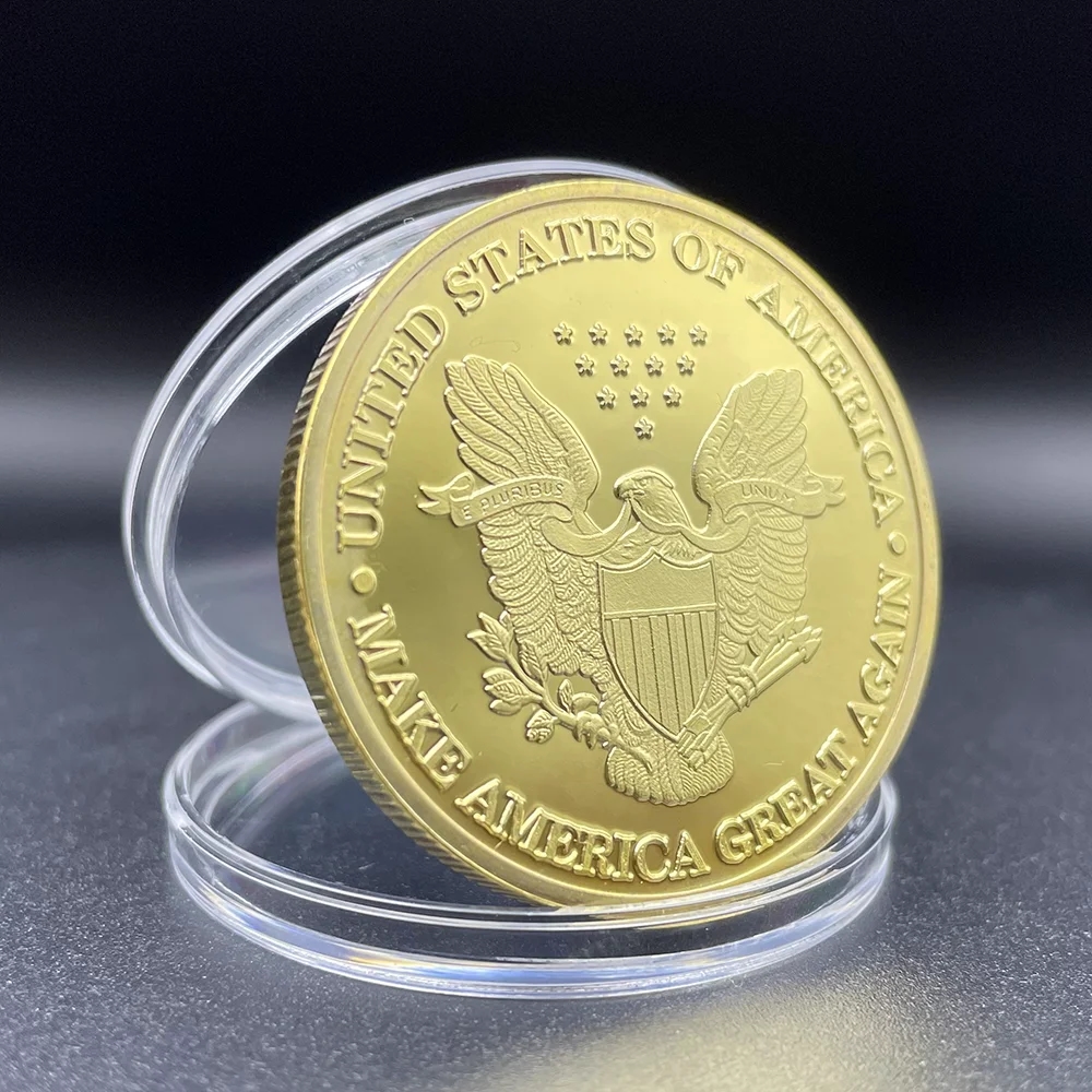 Moeda feita no estilo americano, com gravações nítidas