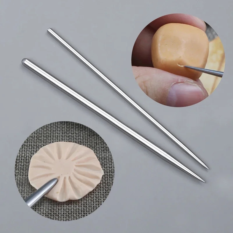 Close-up of durable and long-lasting steel tools for ceramics