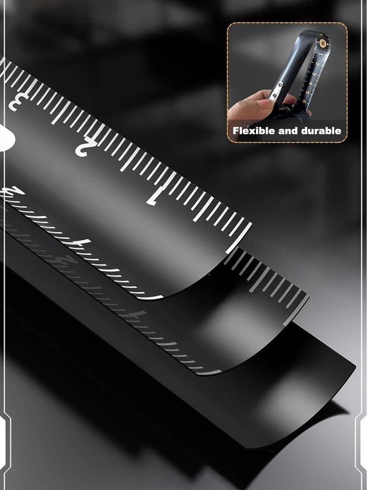 Detailed markings on the steel tape for precise measurements