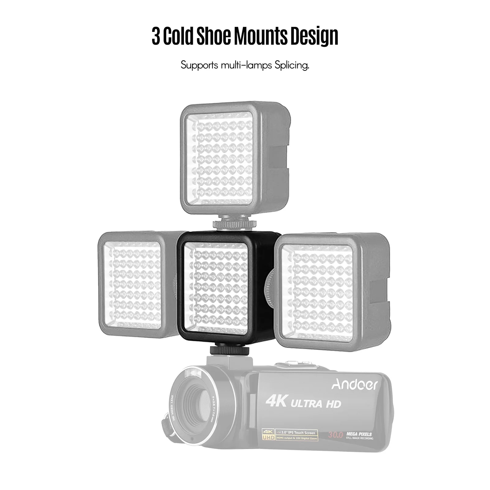 Andoer IR49S IR floodlight running on batteries for convenient use