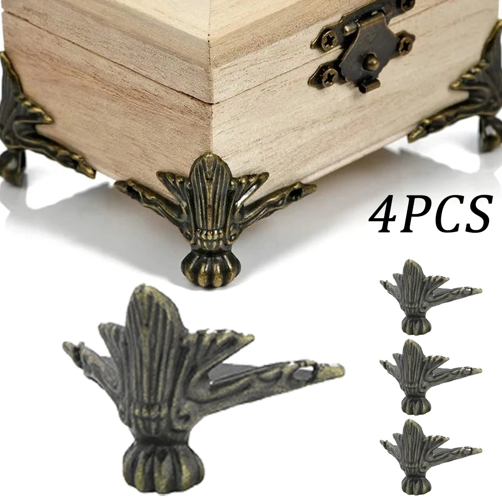 Vintage metal corners for decorating wooden surfaces
