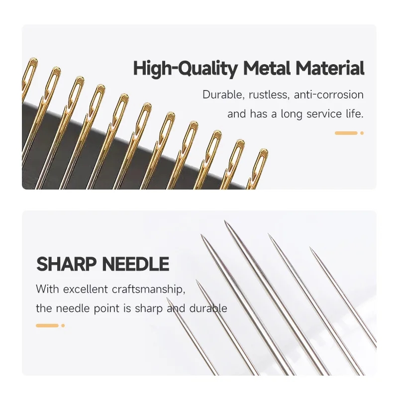 Detailed view of the stainless steel sewing needles