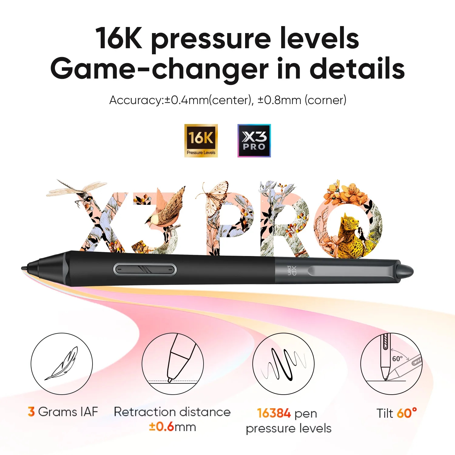 Demonstration of the active area size of the XPPen Artist Pro 16 graphic tablet