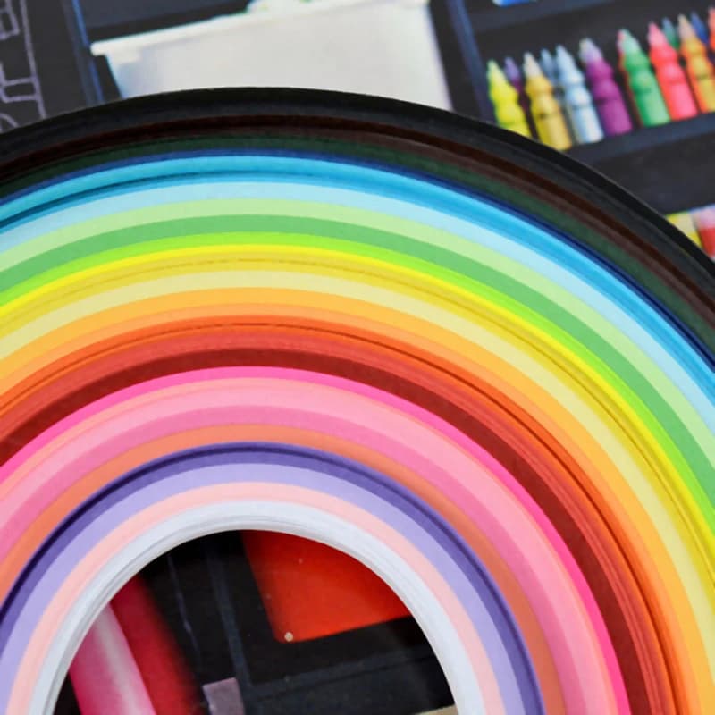 Set of paper strips for creativity, different colors