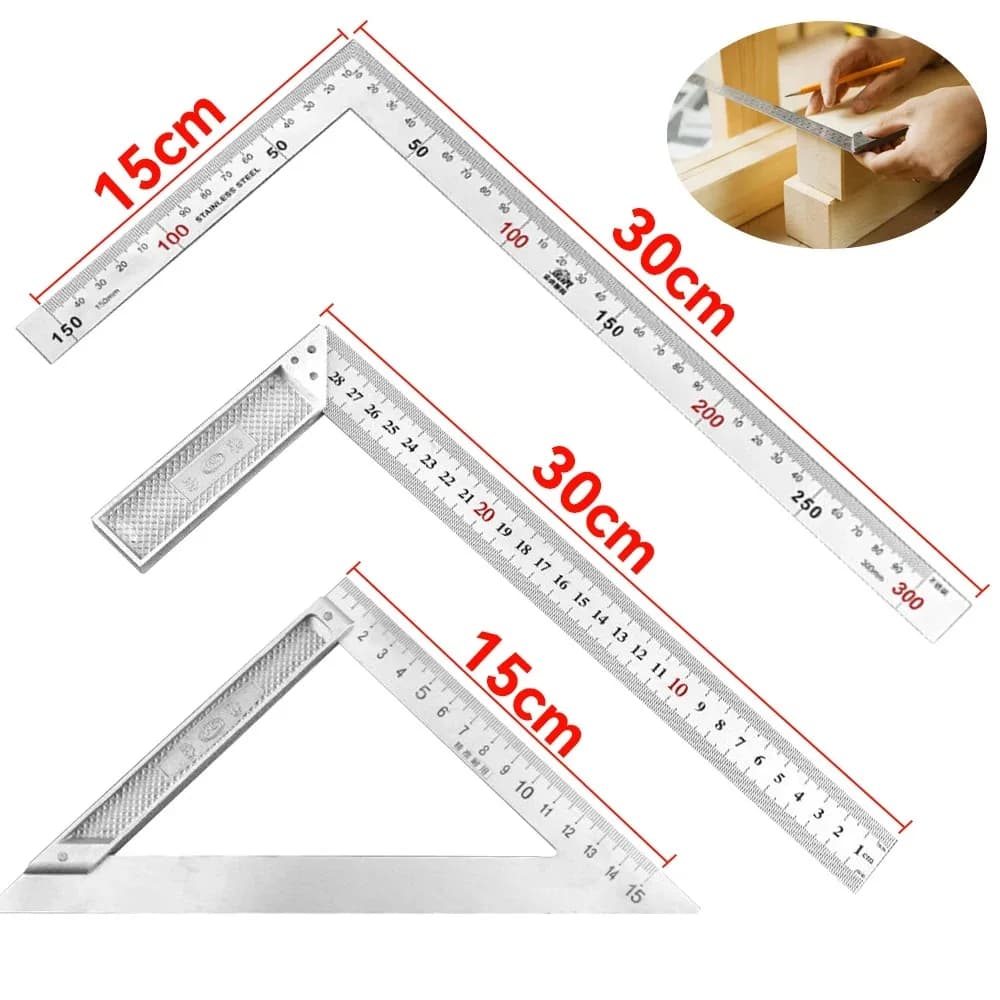 Durable aluminum square for carpentry, ensuring accuracy
