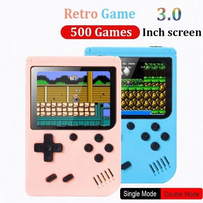 Compact retro console with bright 3-inch color display