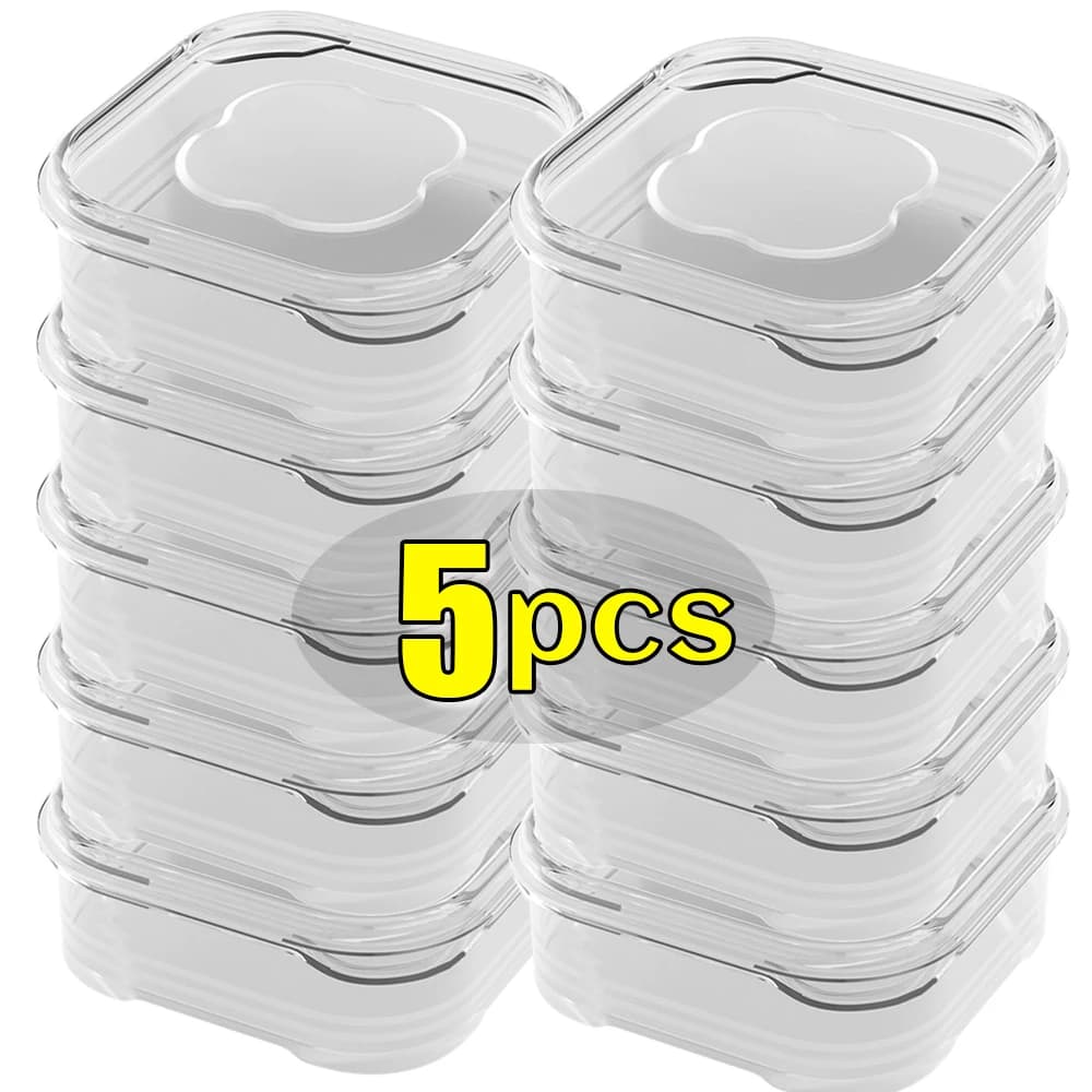Set of food containers with lids of different sizes