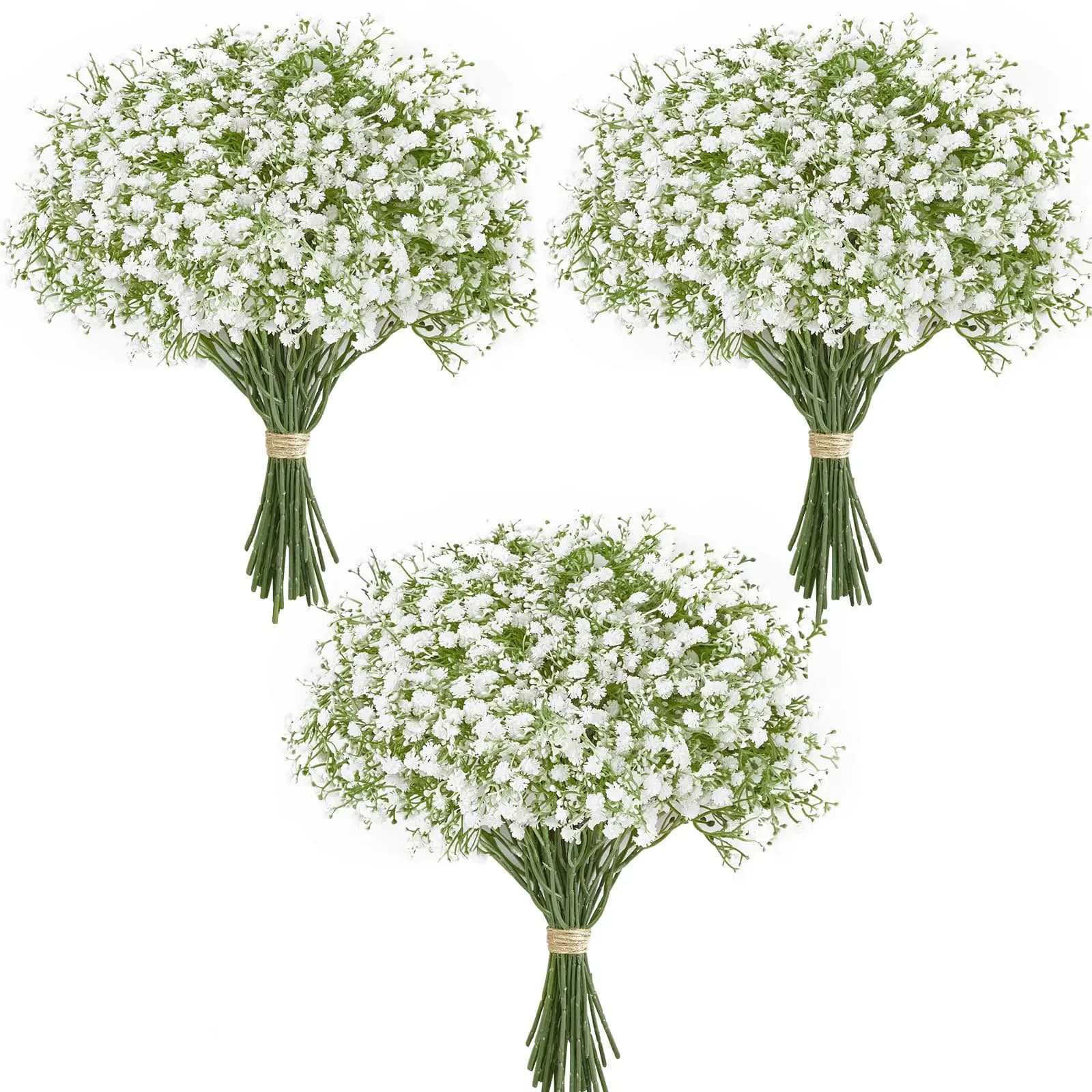 White artificial Gypsophila flowers in a bouquet