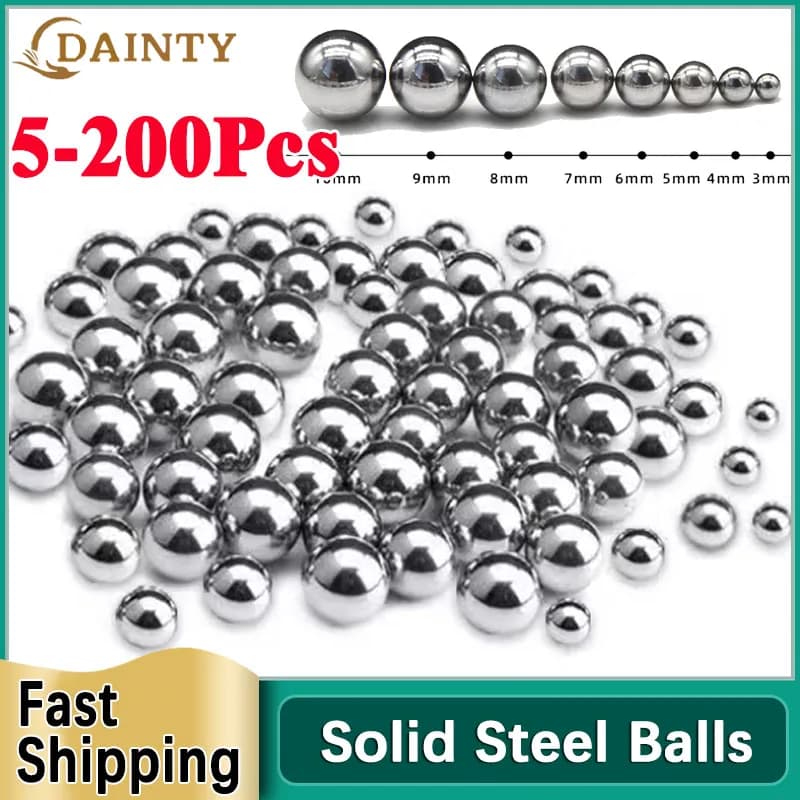 Image of steel balls of various sizes from 6 to 12 mm