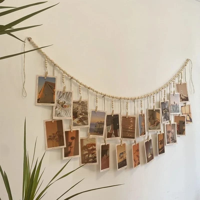Decoración elegante para paredes con cuentas de madera, se ve genial en el interior