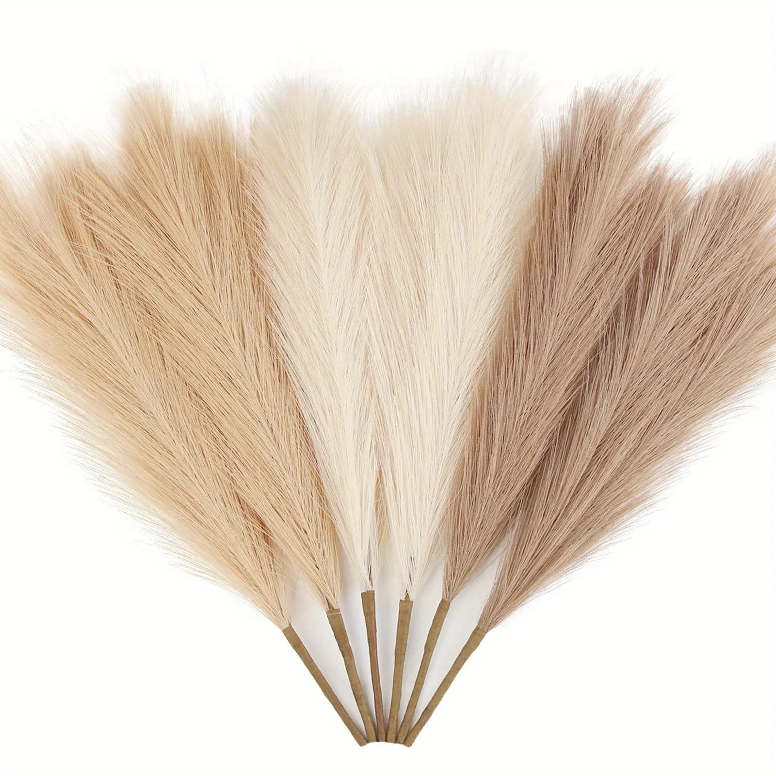 Bouquet of 6 beige silk pampas grass flowers