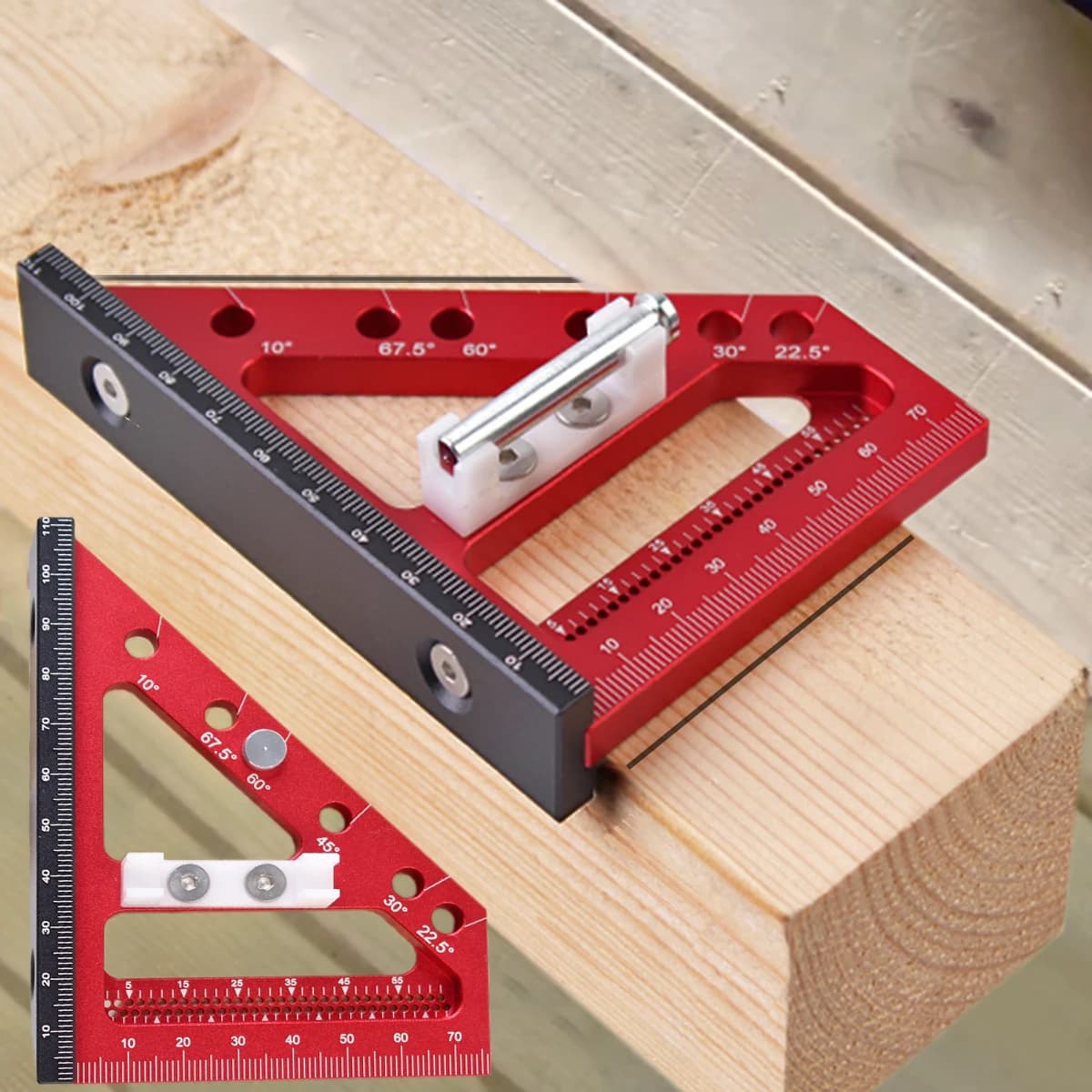 Durable and accurate angle gauge for carpentry and woodworking