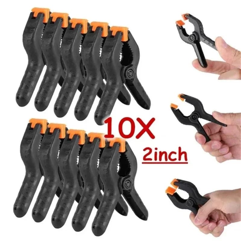 Adjustable plastic clamps for woodworking and craft projects