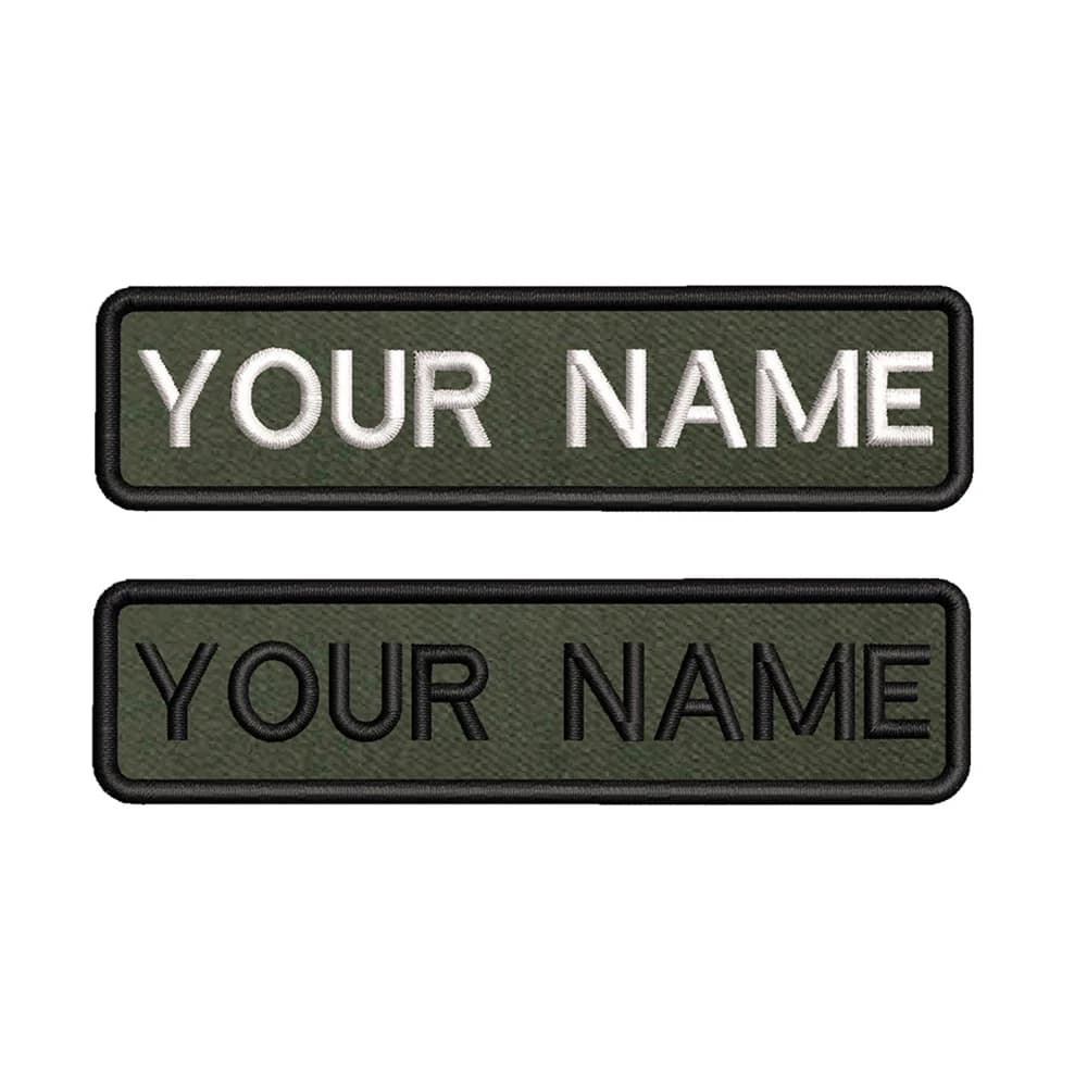 Close-up of a black personalized velcro patch