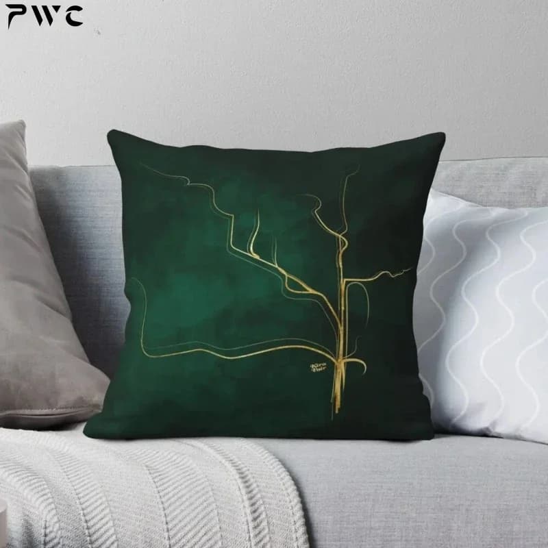 Elegant square cushion cover Kintsugi made of polyester